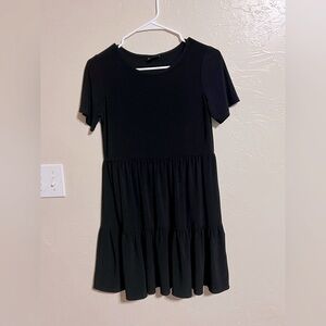 Nicole Miller Black Mini Sundress with Crew Neck XS